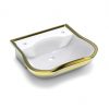 Gold Beyaz Oval Seramik Berber Lavabosu