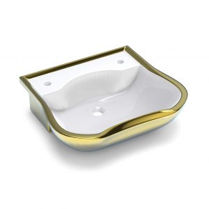 Gold Beyaz Oval Seramik Berber Lavabosu
