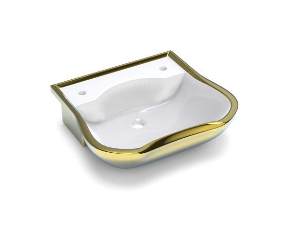Gold Beyaz Oval Seramik Berber Lavabosu